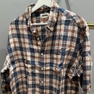 Taylor Stitch - The Jack - Men’s Button-Down Shirt - Linen Plaid - Large (42)